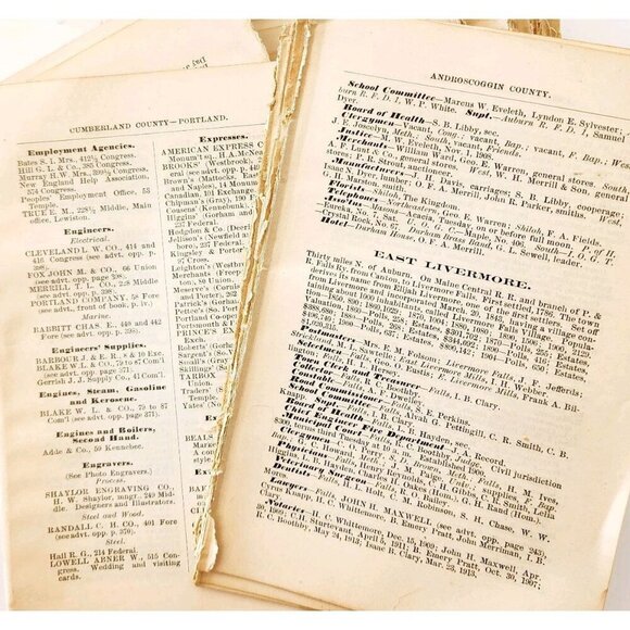 1906 Maine Register State Yearbook Ephemera Lot Of 400 Pcs Towns Cities LGDWB2 - Picture 1 of 4